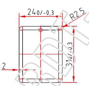 Армирующий профиль труба-квадрат 24 x 31 x 2,0 мм
