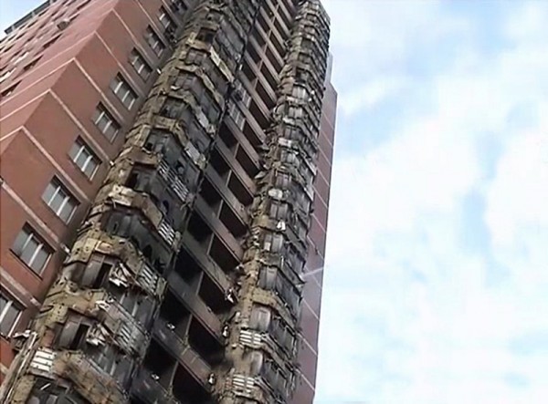 Пожар элитной высотки в Донецке